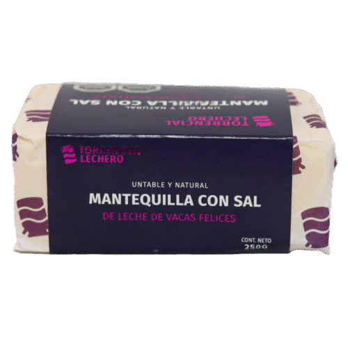 Mantequilla con sal. Torrencial Lechero (toma A) Mantequilla 250 grs