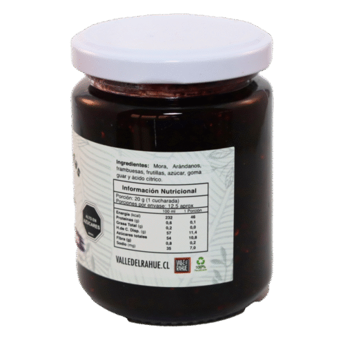 Mermelada mix berries valle del Rahue (toma B) Mermelada Mix de Berries 250 ml