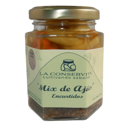 Encurtido de verduras mix ajíes (jalapeño-verde-naranjo) 180 grs