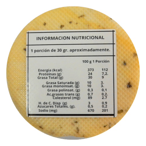 queso orégano tres J (toma B) Queso gourmet orégano redondo 300 grs