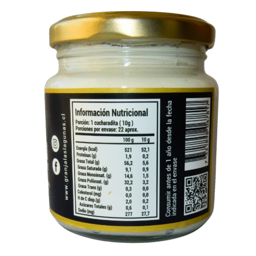 Alioli de ajo chilote, Granja las lagunas (toma A) Alioli de Ajo Chilote (mayonesa vegana) 220 grs