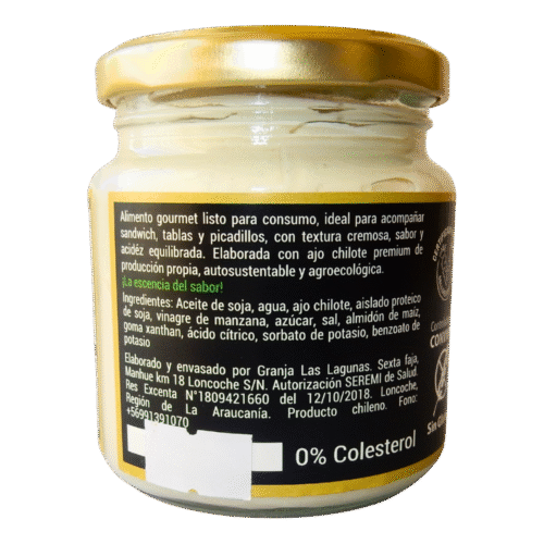 Alioli de ajo chilote, Granja las lagunas (toma b) Alioli de Ajo Chilote (mayonesa vegana) 220 grs