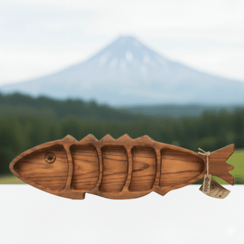 Bandeja Fuente de Madera de Roble (Diseño Pez)